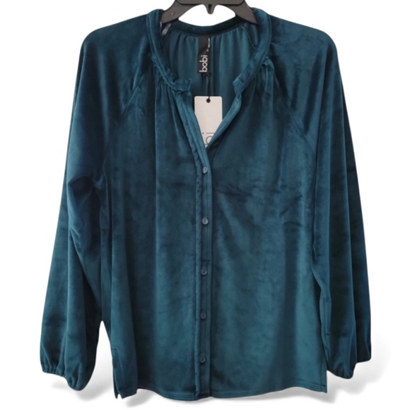 Bobi Los Angeles Jade Velvet Top Size Large - Picture 5 of 14